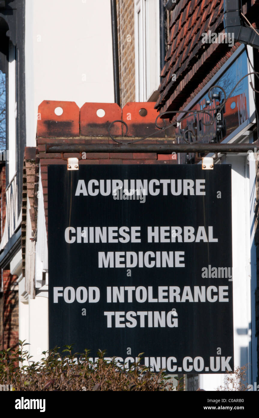 Zeichen für eine ergänzende alternative Therapie Klinik Stockfoto