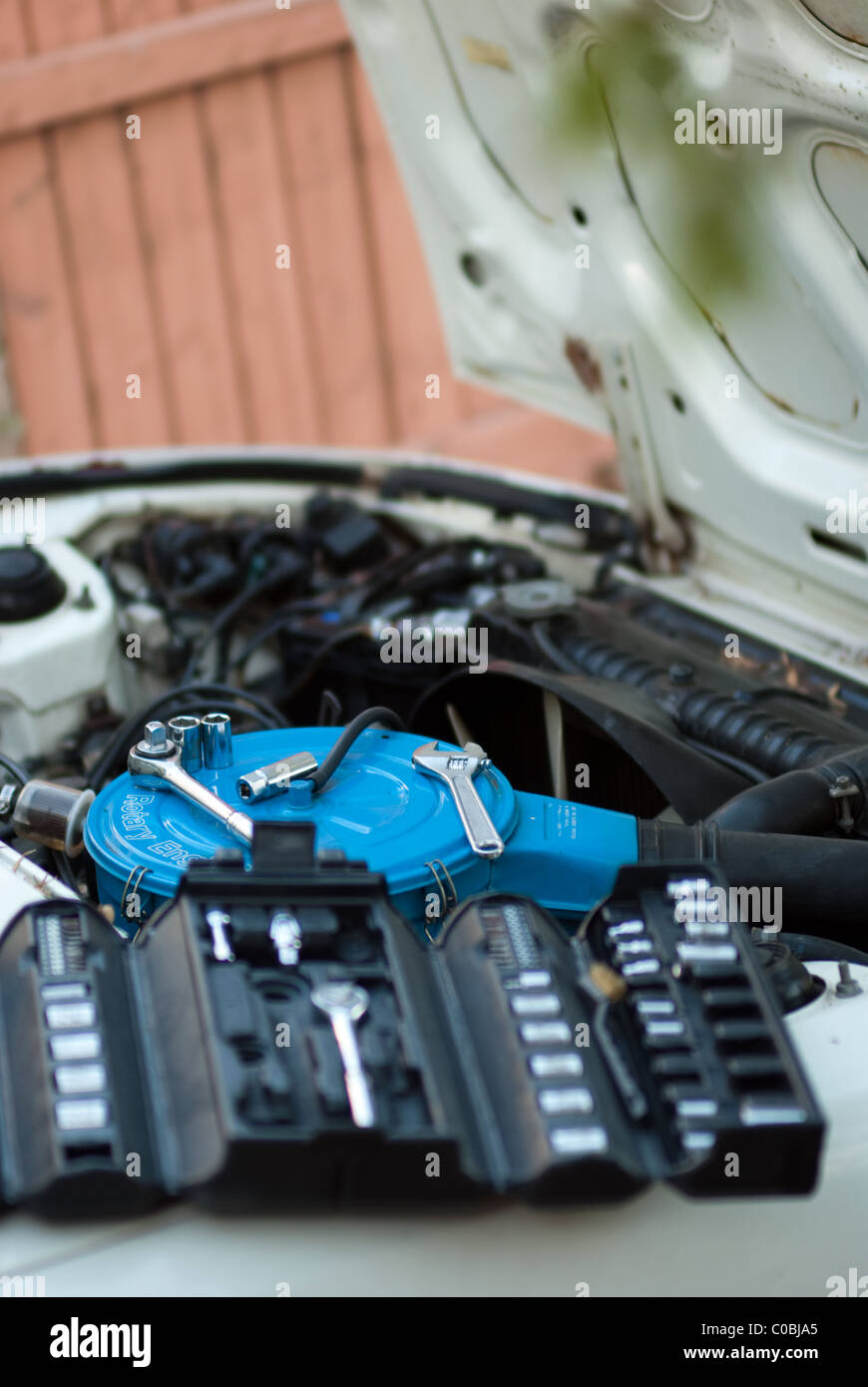 Kfz-Reparatur, Mechanik Werkzeuge Stockfoto