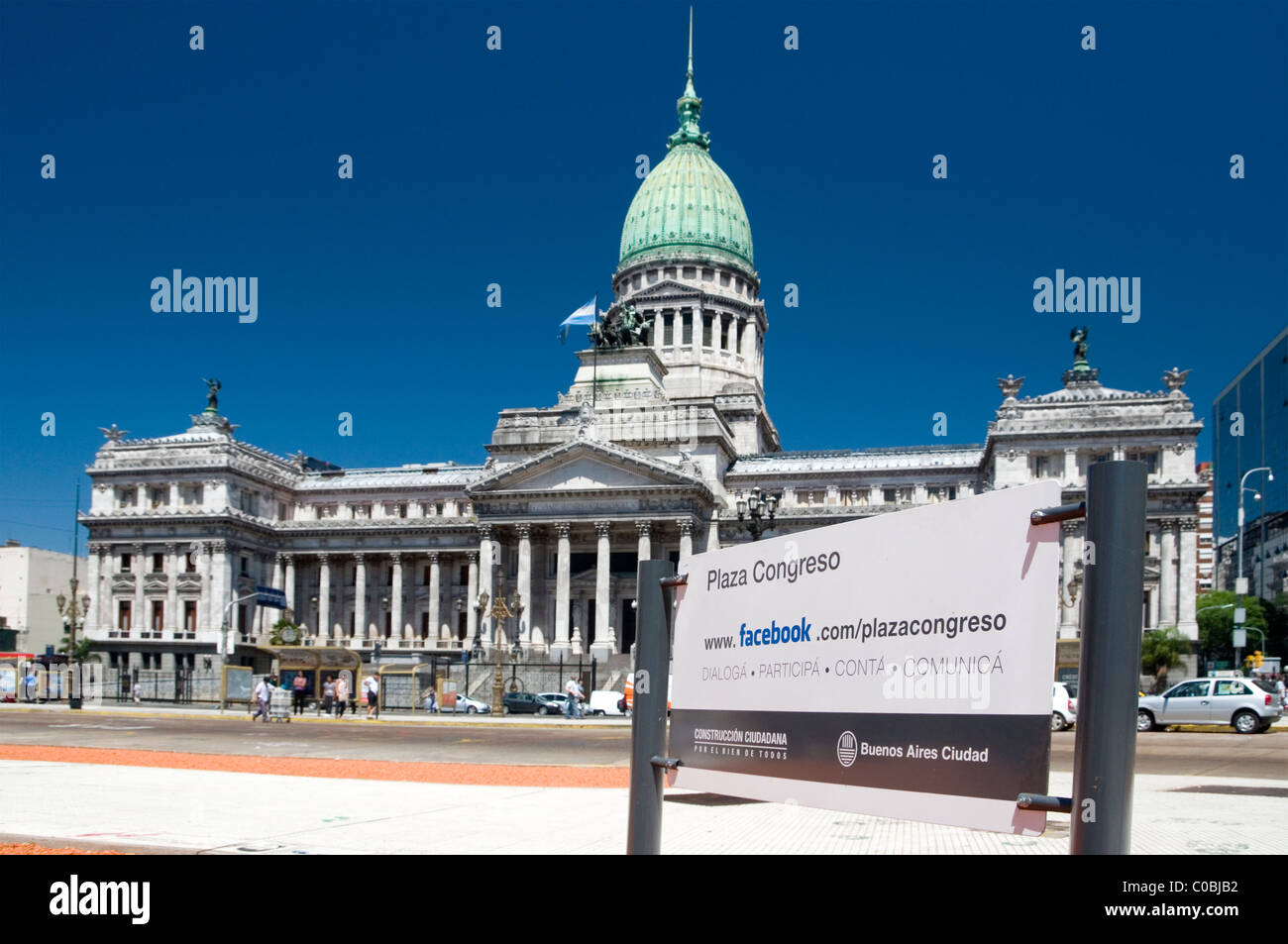 Der argentinische Kongress vom Kongress Plaza, Buenos Aires, Argentinien Stockfoto
