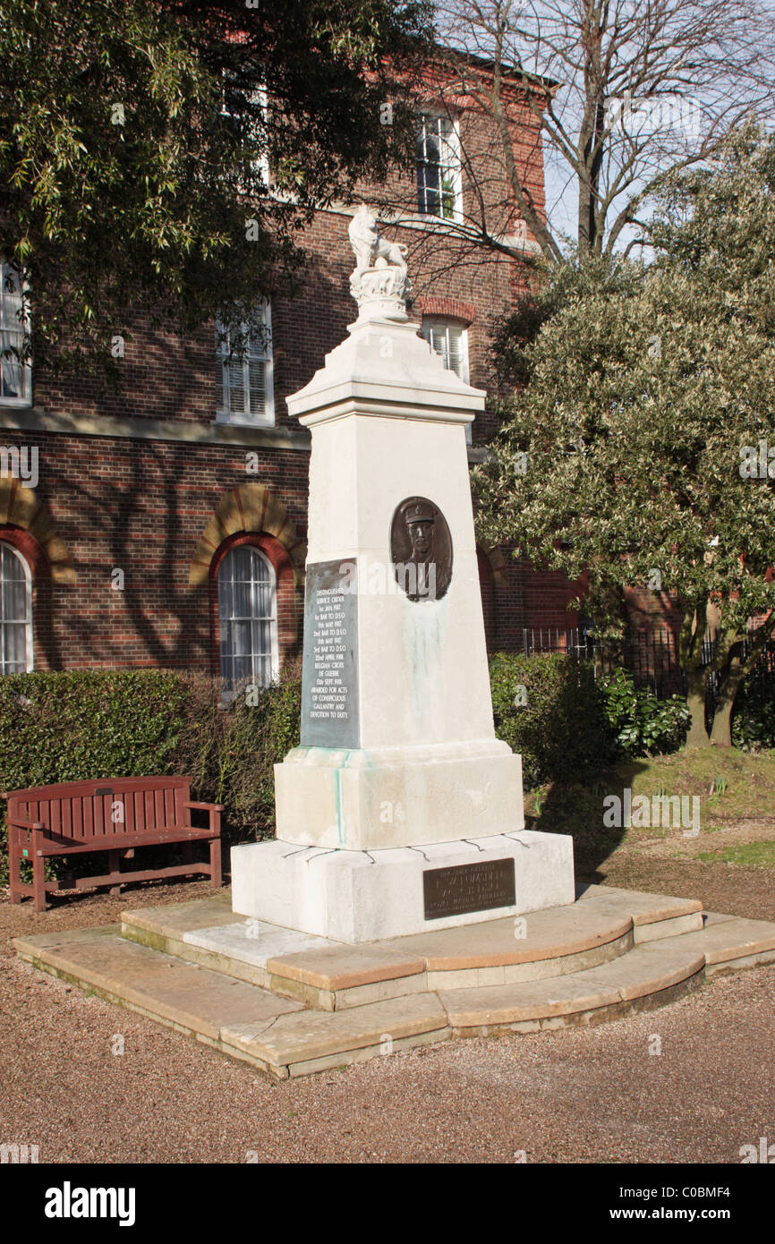 Denkmal für Brigadegeneral Frederick William Lumsden VC, CB, DSO & drei Bars Royal Marine Artillery Eastney Kaserne Stockfoto