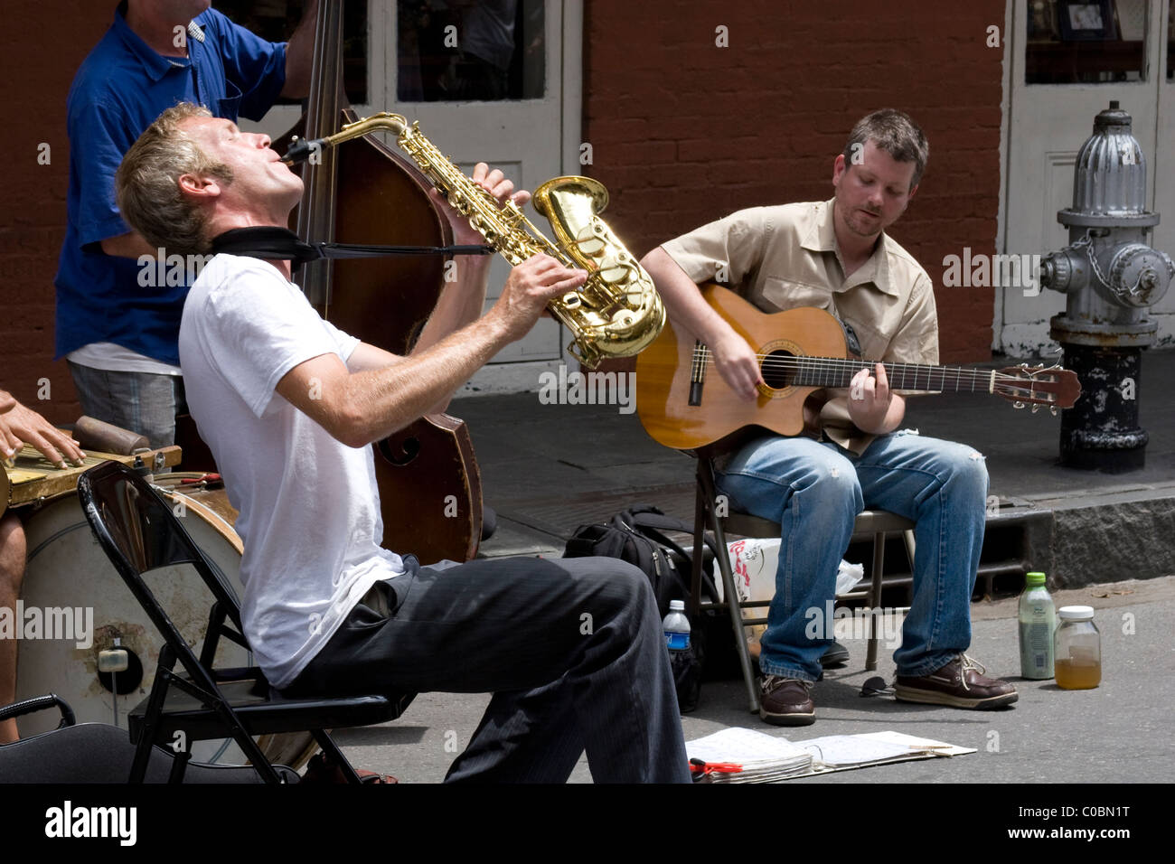 Straßenmusikanten im French Quarter, New Orleans Stockfoto
