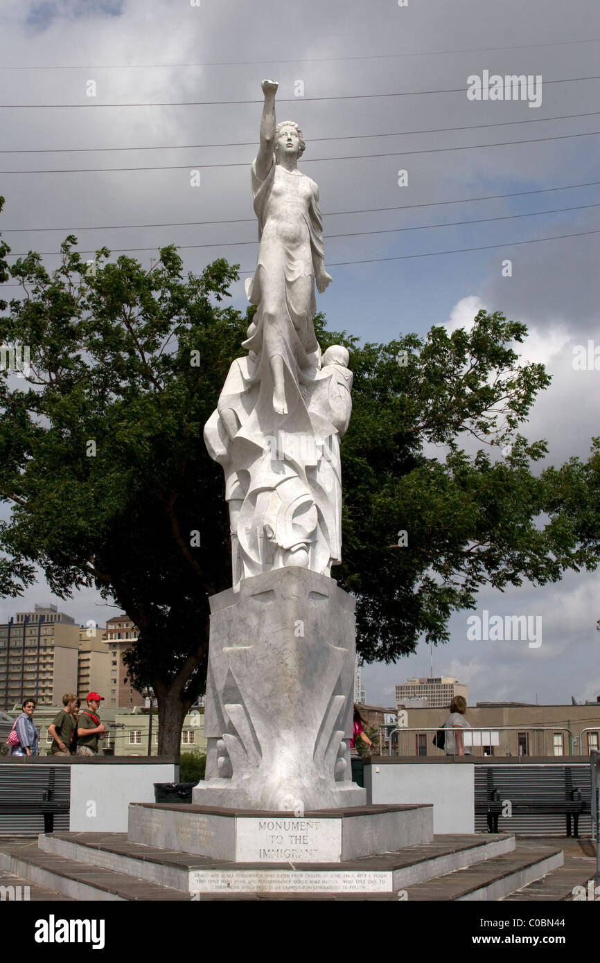 New Orleans Statue, die Einwanderer Stockfoto