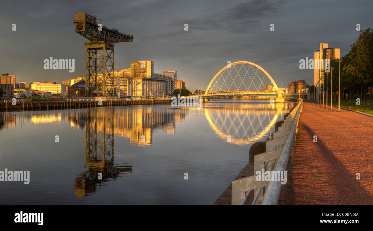 Clyde-Glasgow-Abend Stockfoto
