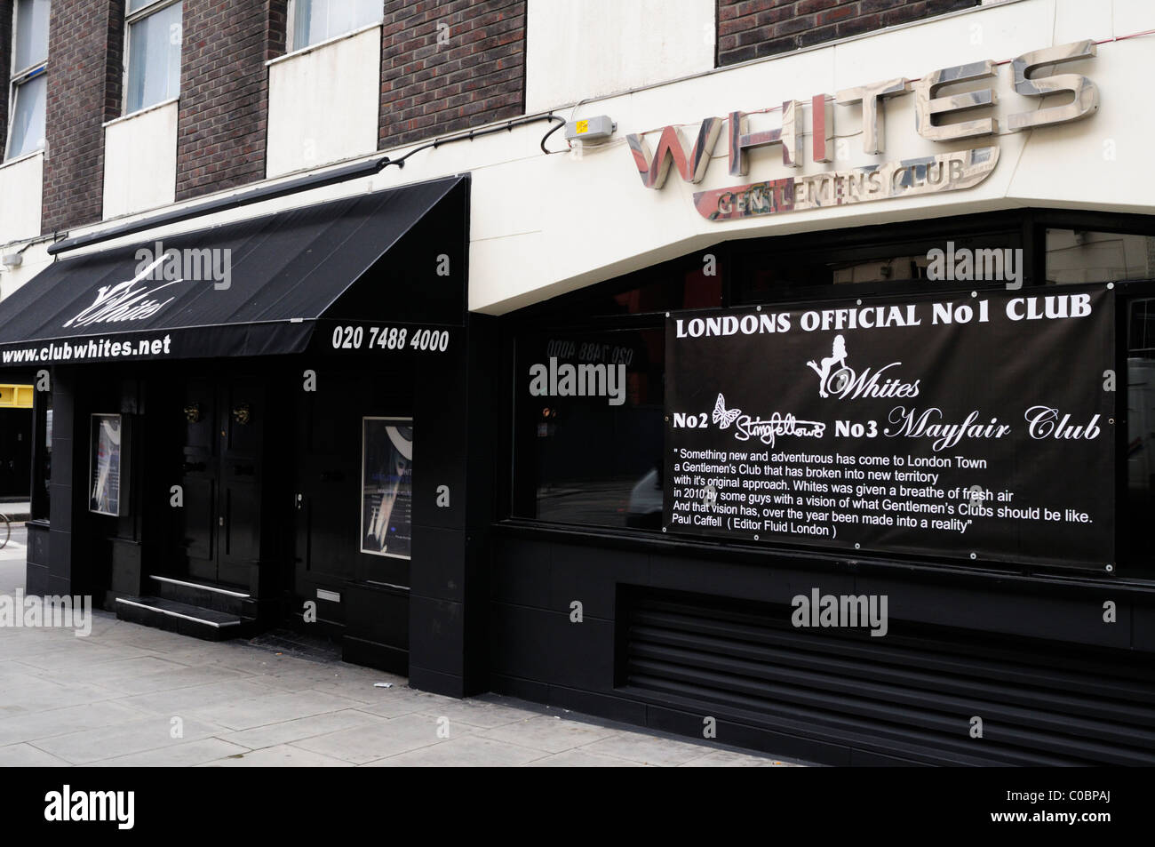 Weißen Gentlemans Club, Leman Street, Aldgate, London, England, UK Stockfoto