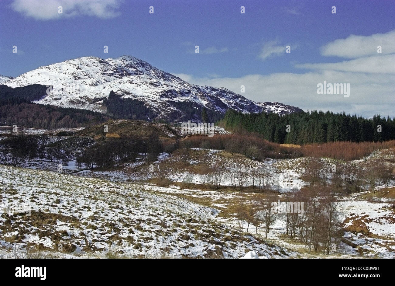 Ben Venue vom Dukes Pass (A821), nördlich von Aberfoyle, Loch Lomond & Trossachs National Park, Schottland, UK Stockfoto