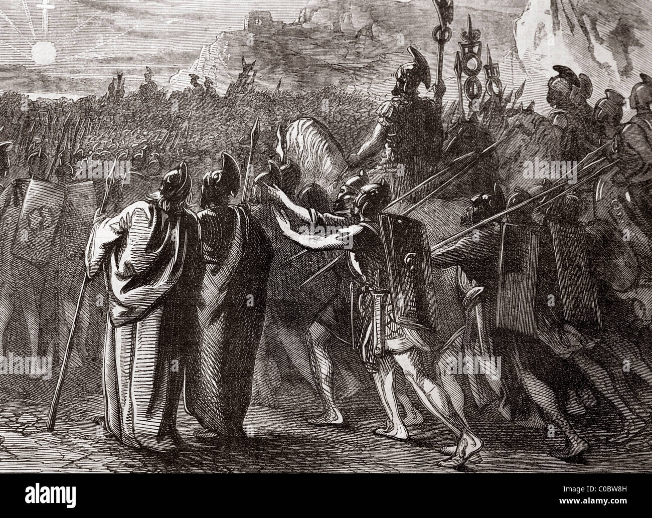 Sieg des Konstantin Konstantin sieht Cross In The Sky "marschieren auf der Kopf von seinen Truppen zwar Stockfoto