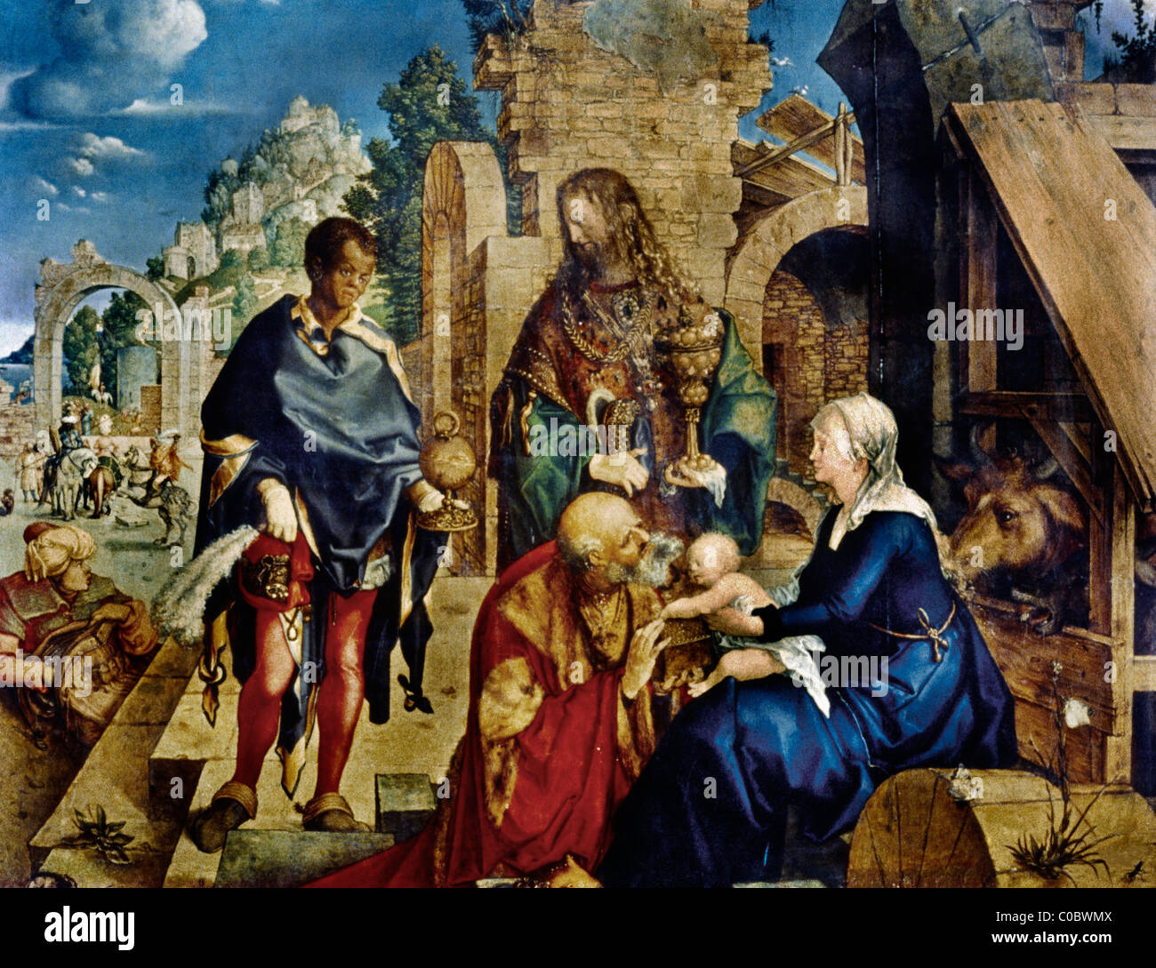 Die Heiligen drei Könige & Baby Jesus Durer Aldrecht Stockfoto