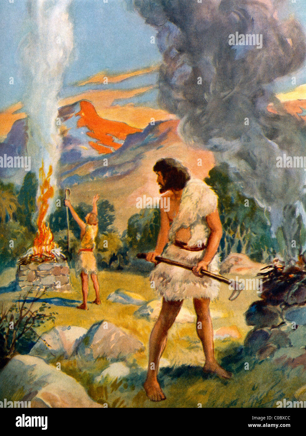 Kain und Abel Opfergaben ihre zu Gott Gemälde von Henry Coller Bibelgeschichte Stockfotografie Kain und Abel Opfergaben ihre zu Gott Gemälde von Henry Coller Bibelgeschichte Stockfotografie