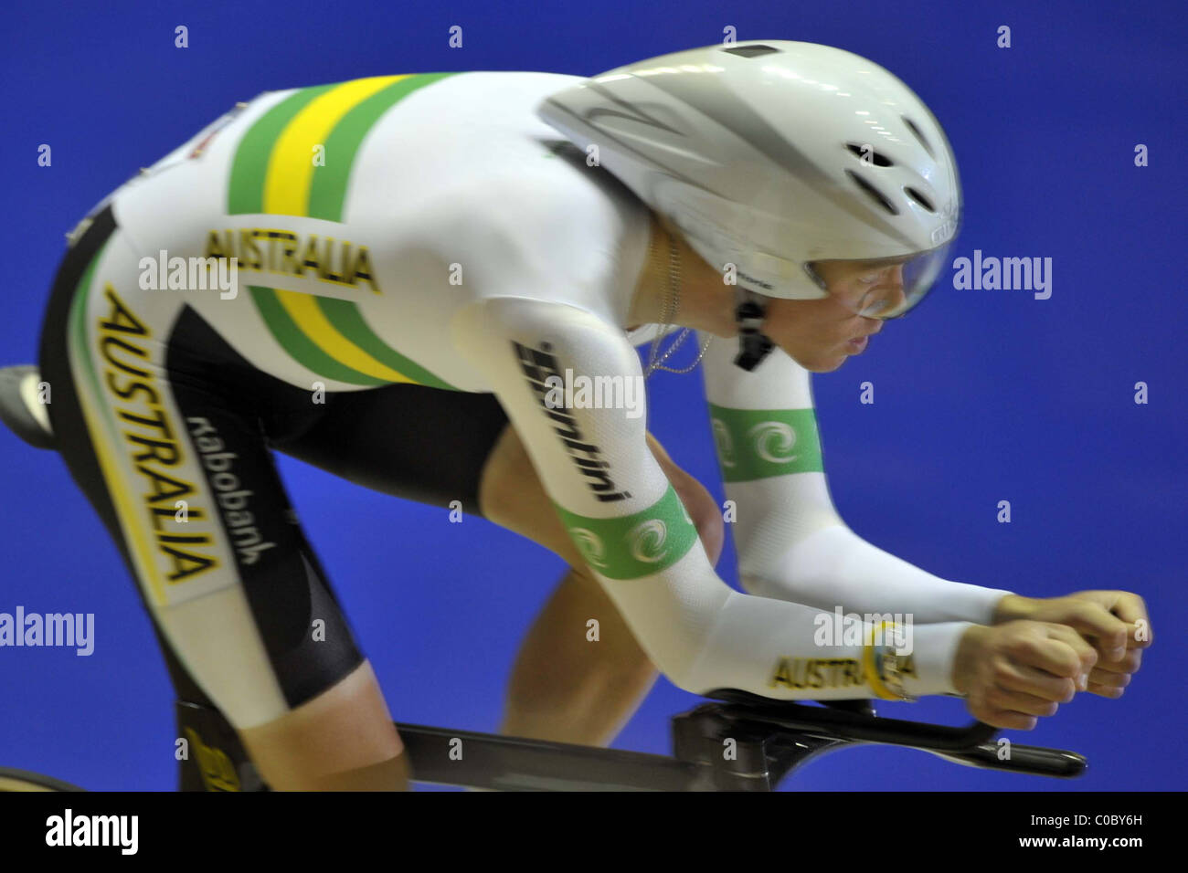 Rohan Dennis (Australien). Mens-individuelle Verfolgung. UCI-Bahn-WM. Manchester Velodrome Stockfoto