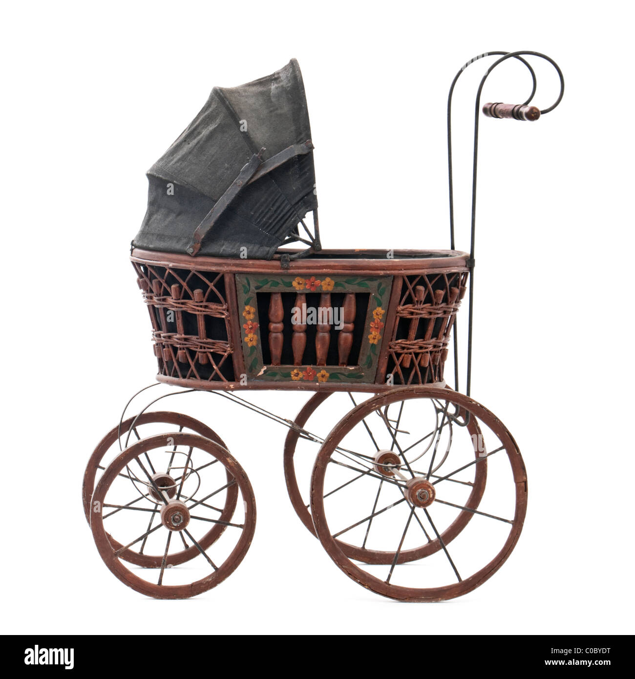 Antike viktorianische Puppen Kinderwagen Stockfoto