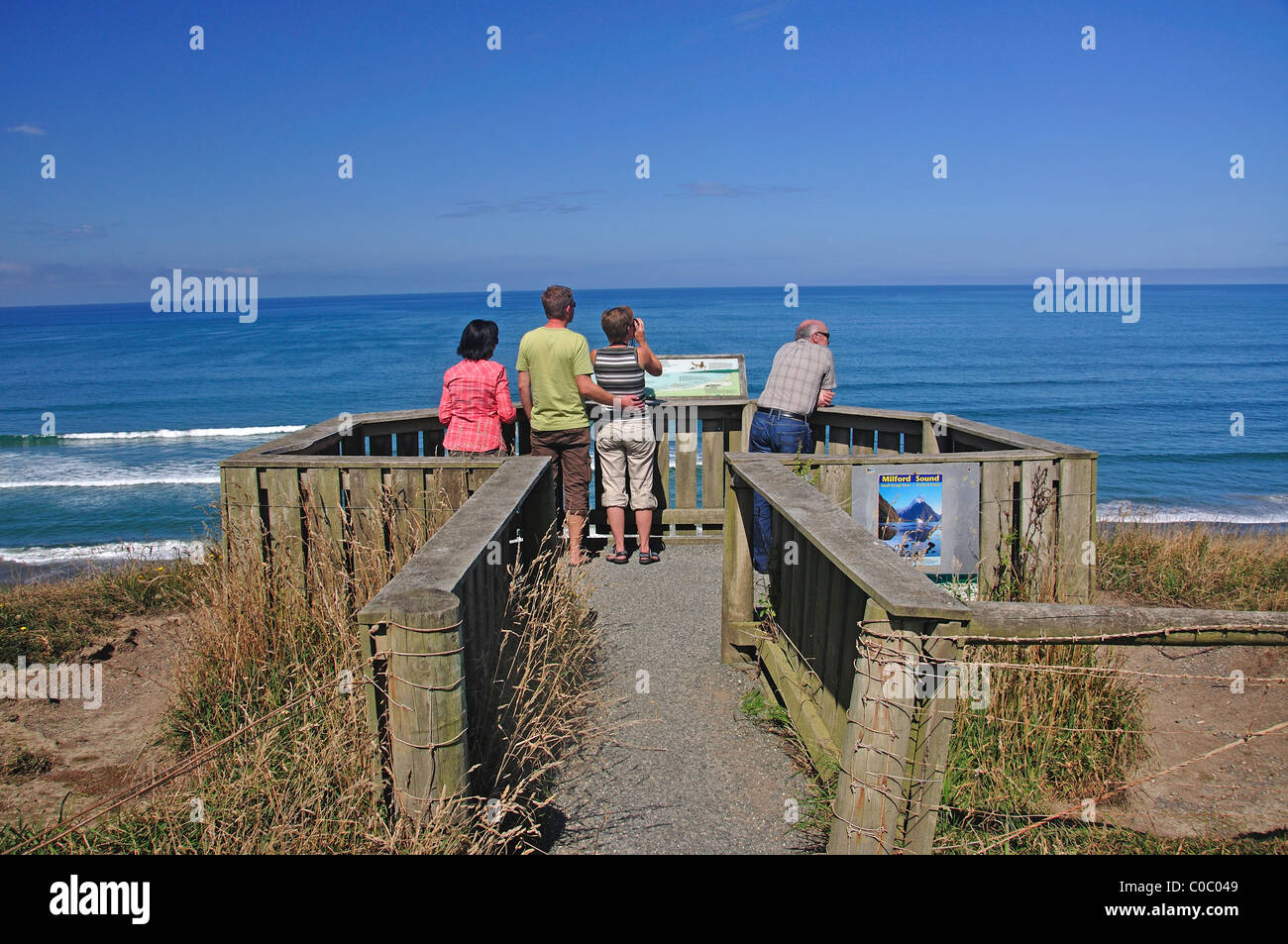 McCrackens Rest Küsten-Suche aus Southern Scenic Route, Te Waewae Bay, Südinsel, Neuseeland Stockfoto