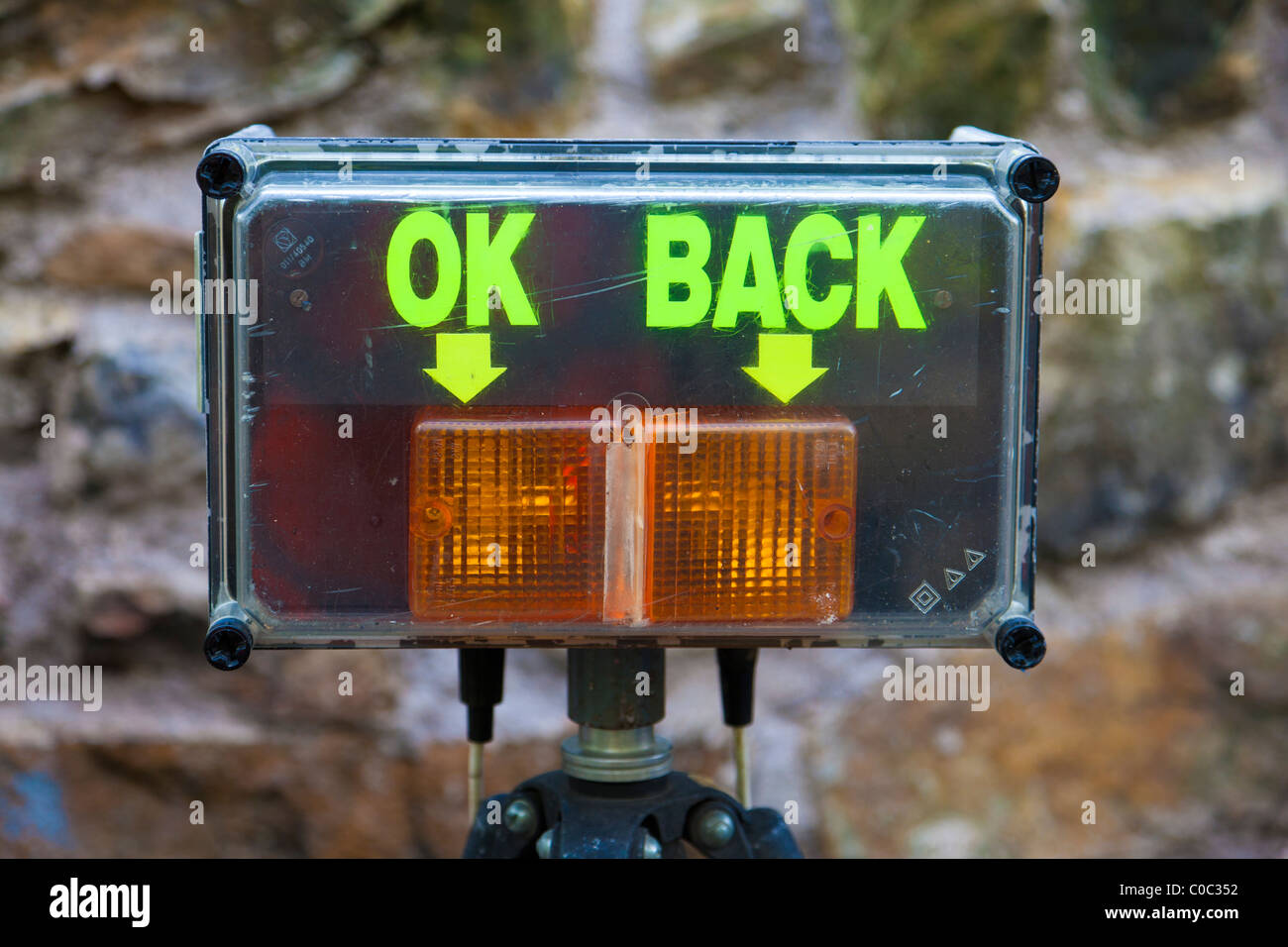 Kontrollleuchten an start Stockfoto