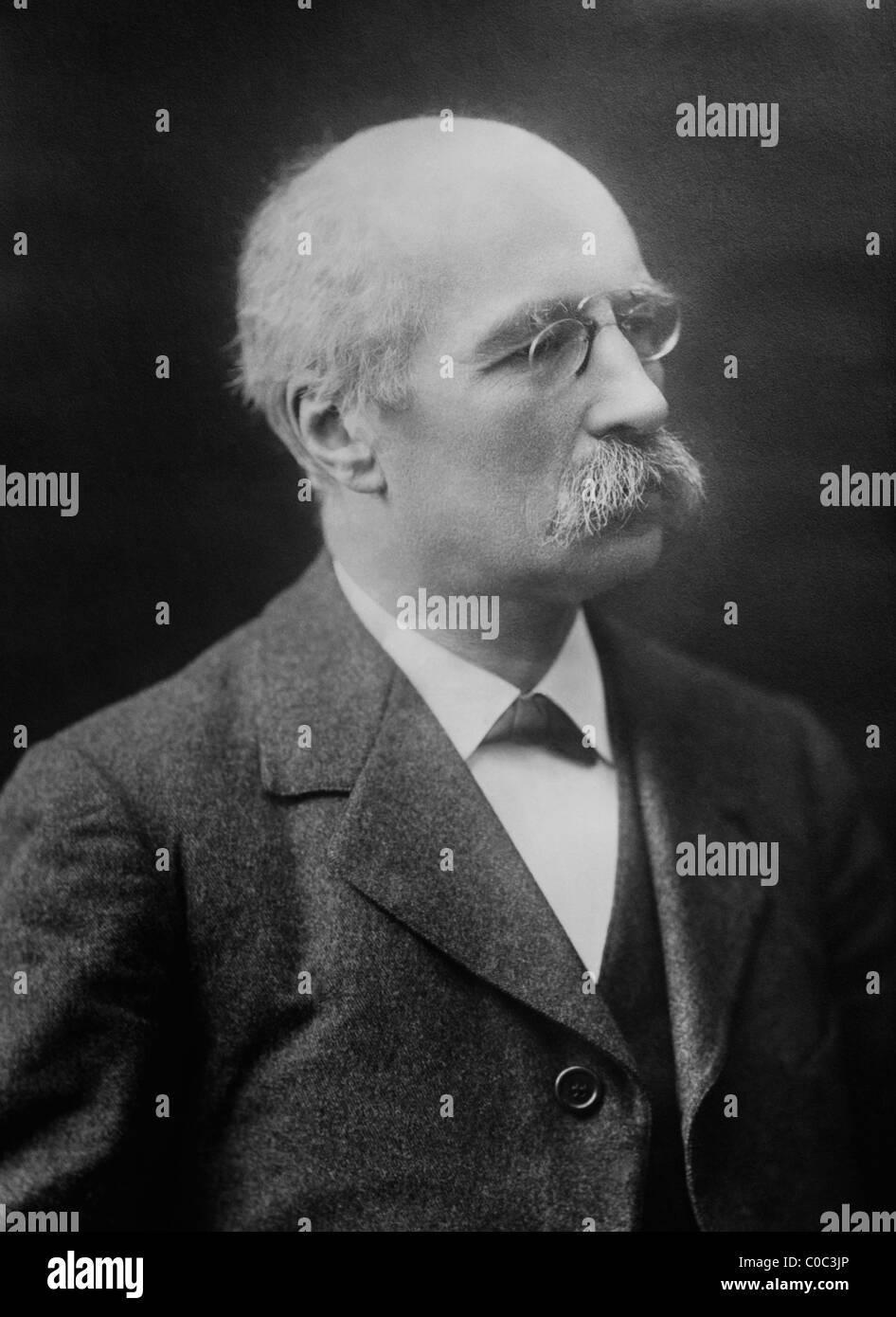Belgische internationaler Rechtsanwalt + Staatsmann Henri La Fontaine (1854-1943) - Gewinner des Friedens-Nobelpreis 1913. Stockfoto