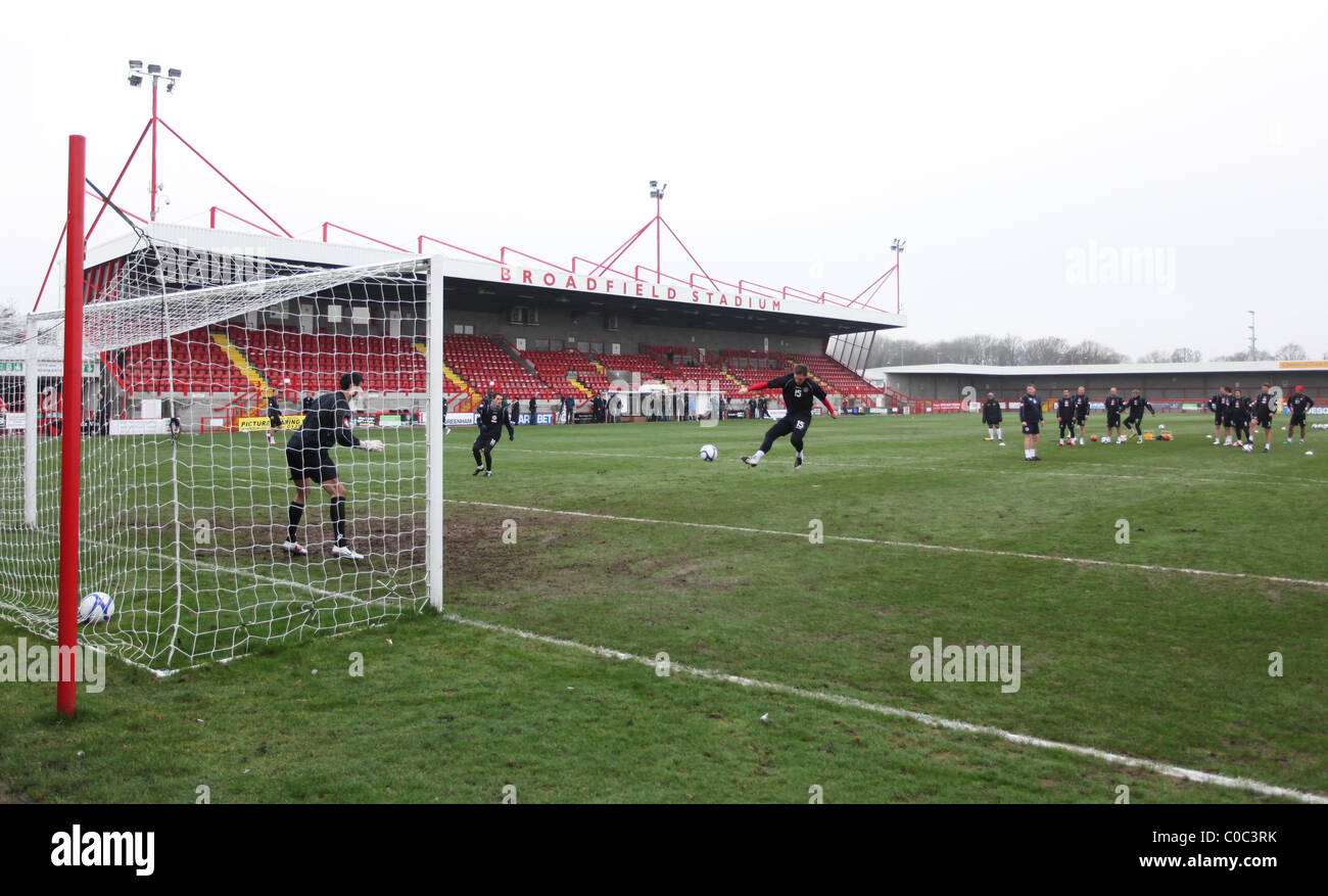 Das Broadfield Stadium in Crawley, Heimat von Crawley Town Football Club. Bild von James Boardman. Stockfoto