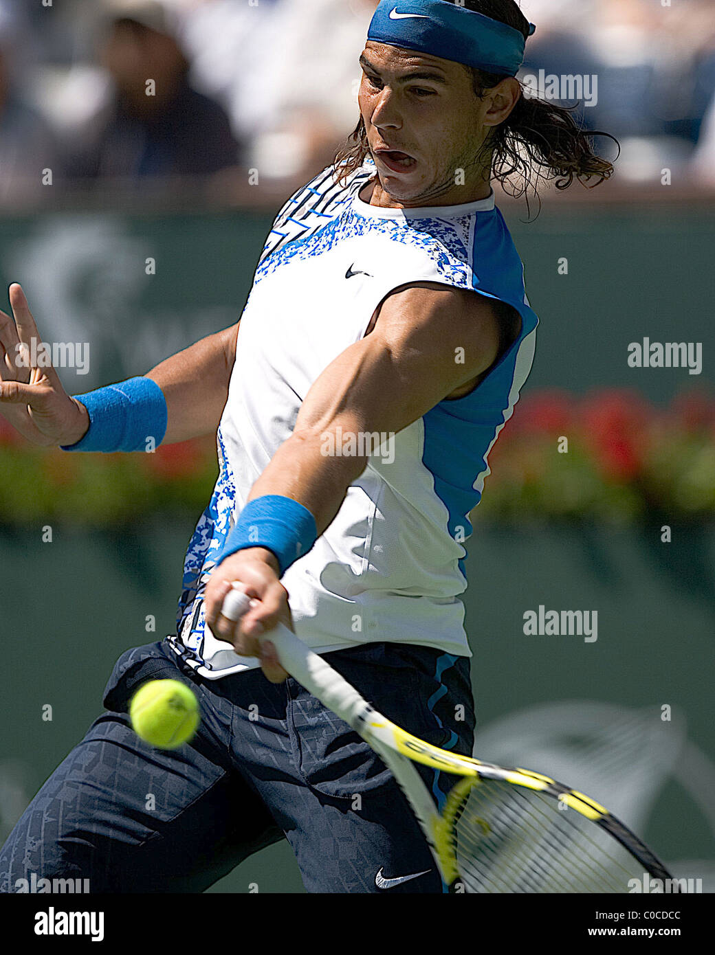 Novak Djokovic spielt Rafal Nadal Pacific Life Open Tennis Turnier Indian Wells, Kalifornien - 22.03.08: Stockfoto