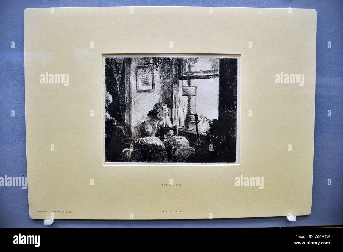 Ostseite Innenraum - New York "von Edward Hopper Presse Blick auf" The American Scene: Drucke aus Trichter zu Pollock "anlässlich der Stockfoto