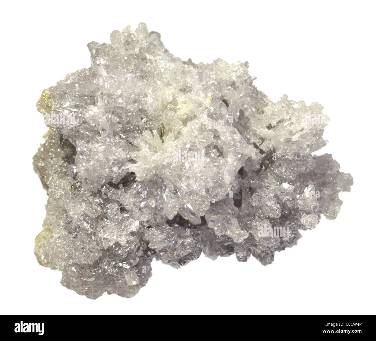 White Zincite Kristalle [ZnO2 - Zink Kohlendioxid] aus Olkusz Mine, Schlesien, Polen Stockfoto