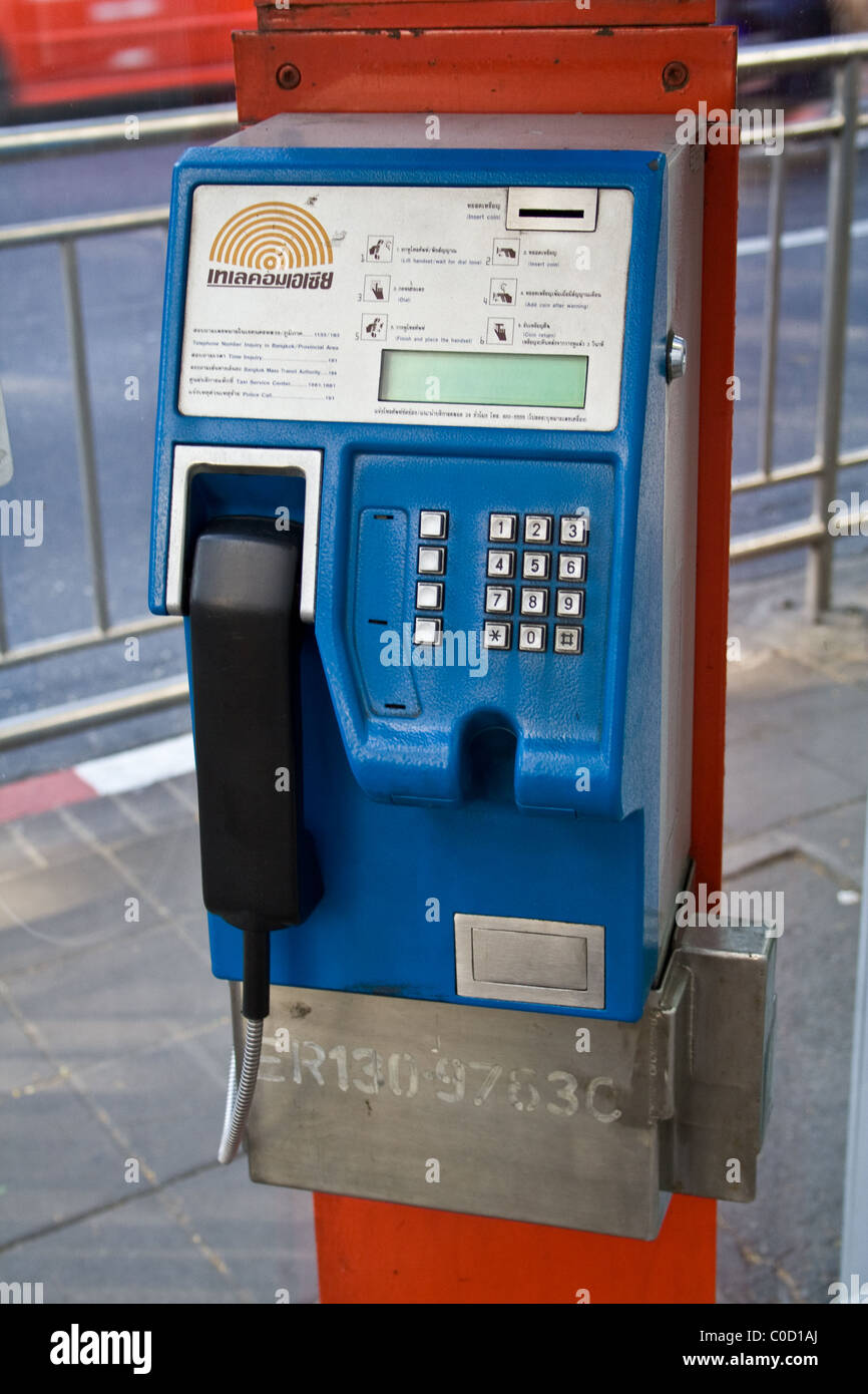 Telefonzelle in Bangkok, Thailand Stockfoto