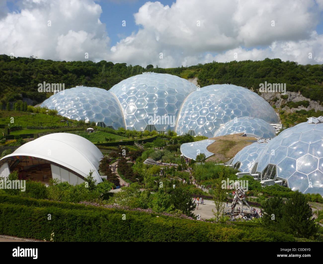 Eden-Projekt Zentrum Cornwall Eco Attraktion Stockfoto