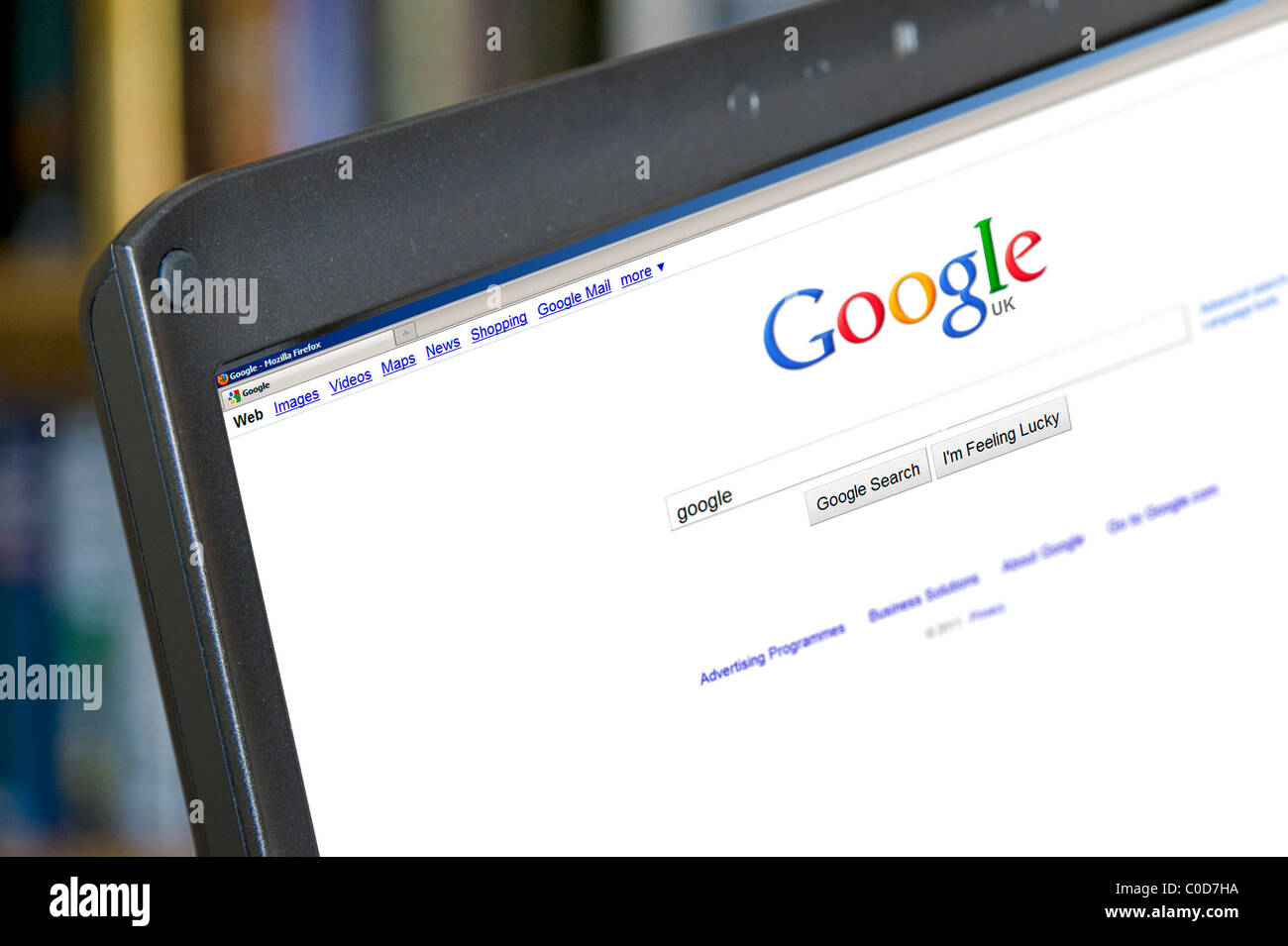 Einer Google-Suche auf einem Laptopcomputer, UK Stockfoto
