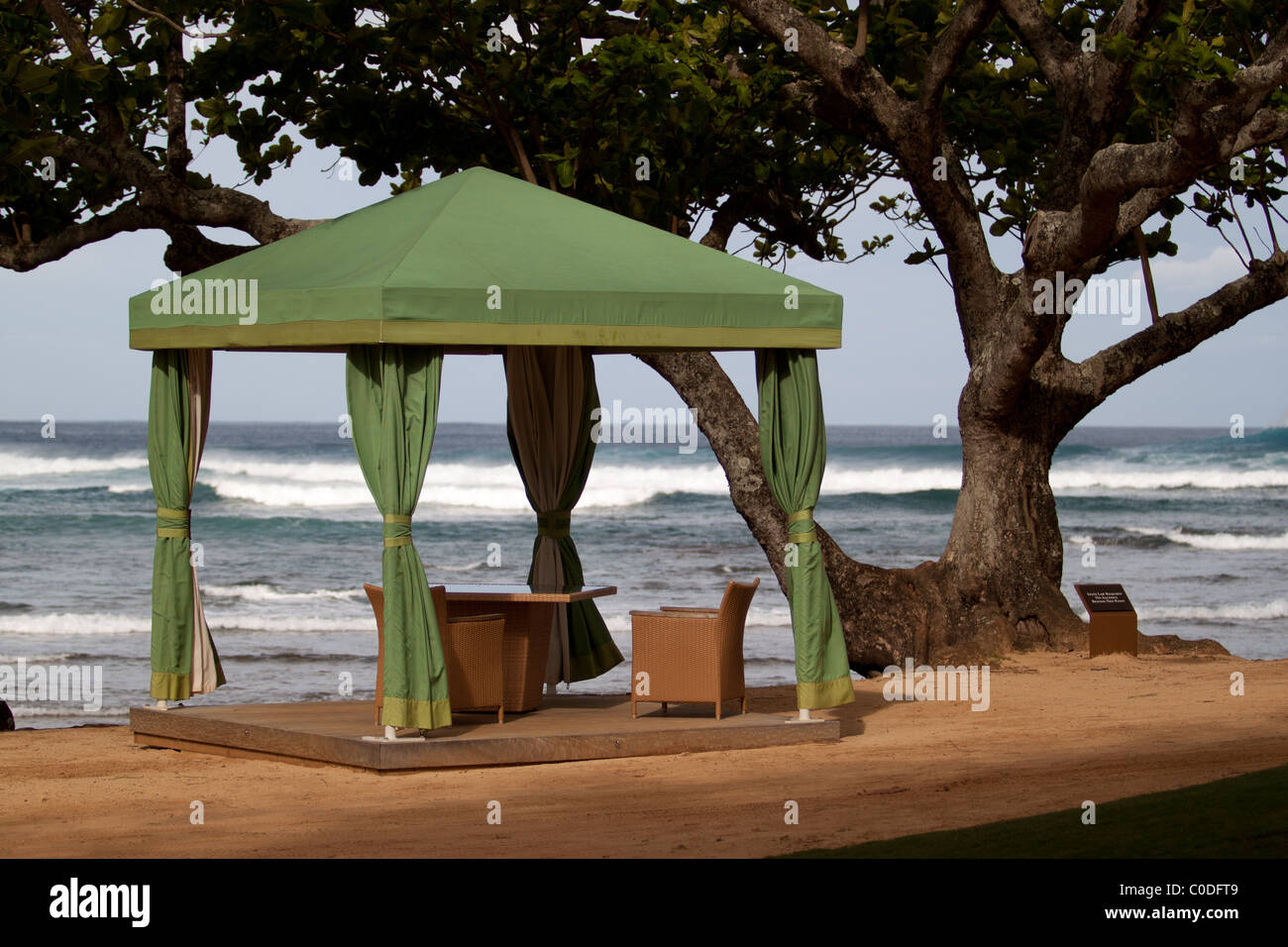 Cabana am Strand Stockfoto