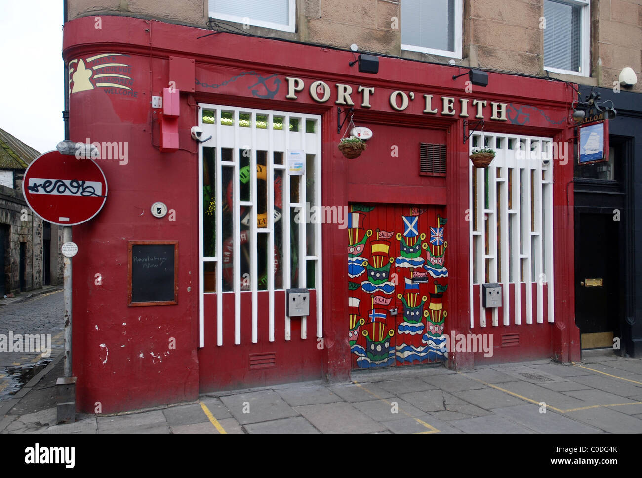 Der Port o-Leith Bar in Constitution Street, Leith, Edinburgh, Schottland. Stockfoto