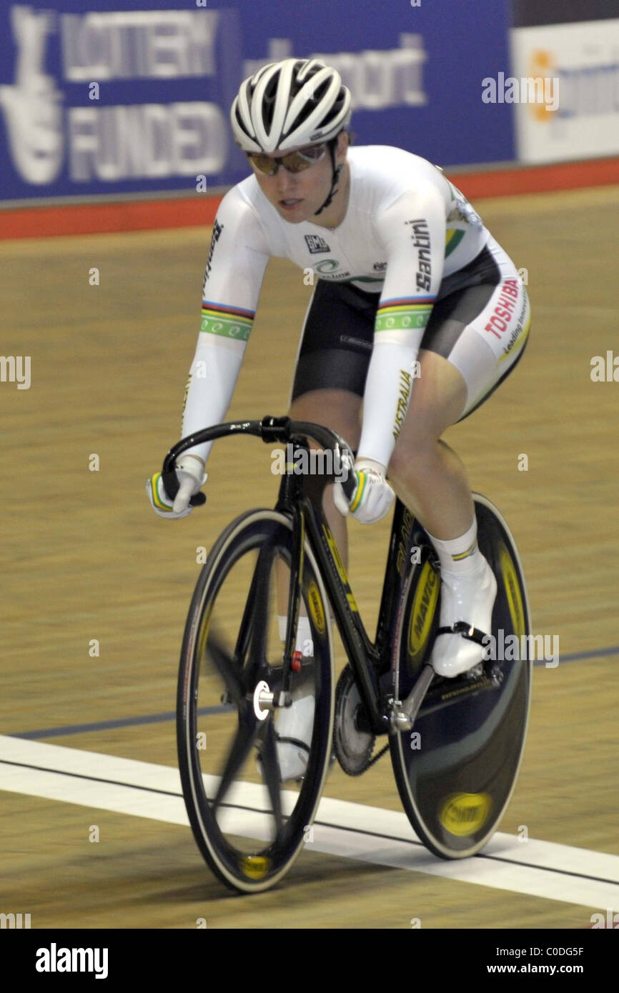 Sprint der Frauen. UCI Manchester Velodrome uk, Stockfoto