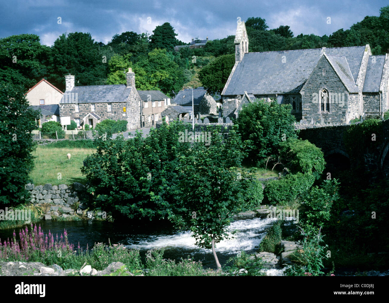 Llanystumdwy, Wales, Lloyd George Village der Geburt Geburtsort Knabenalter Hausgeburt platzieren walisischen Premierminister britischer minister Stockfoto