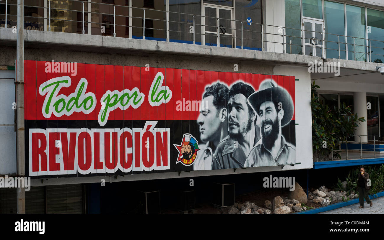 Kubanische Revolutionäre Plakat Havanna Kuba Stockfoto