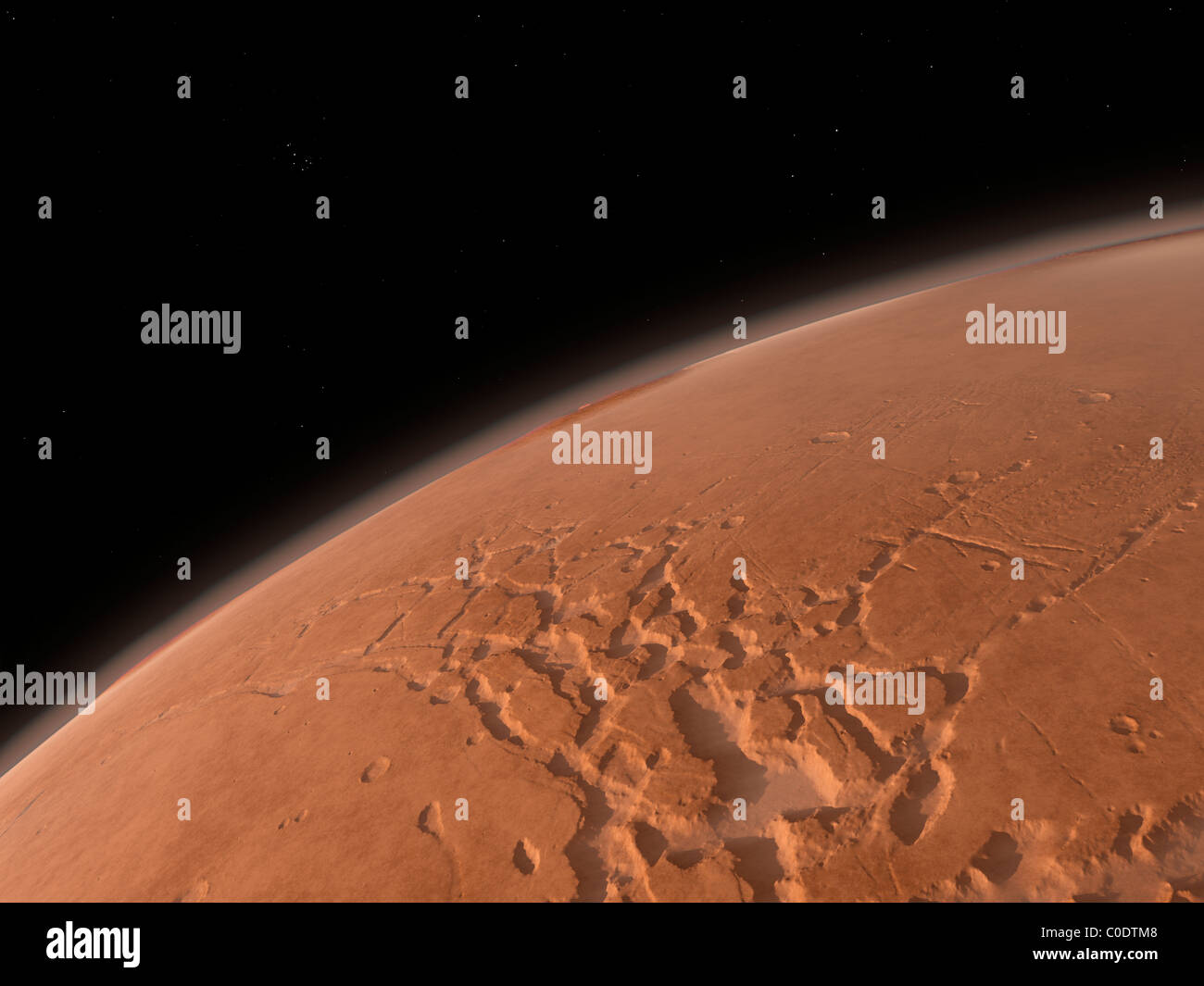 Mars' Valles Marineris ist Gastgeber der größten Canyons im Sonnensystem. Stockfoto