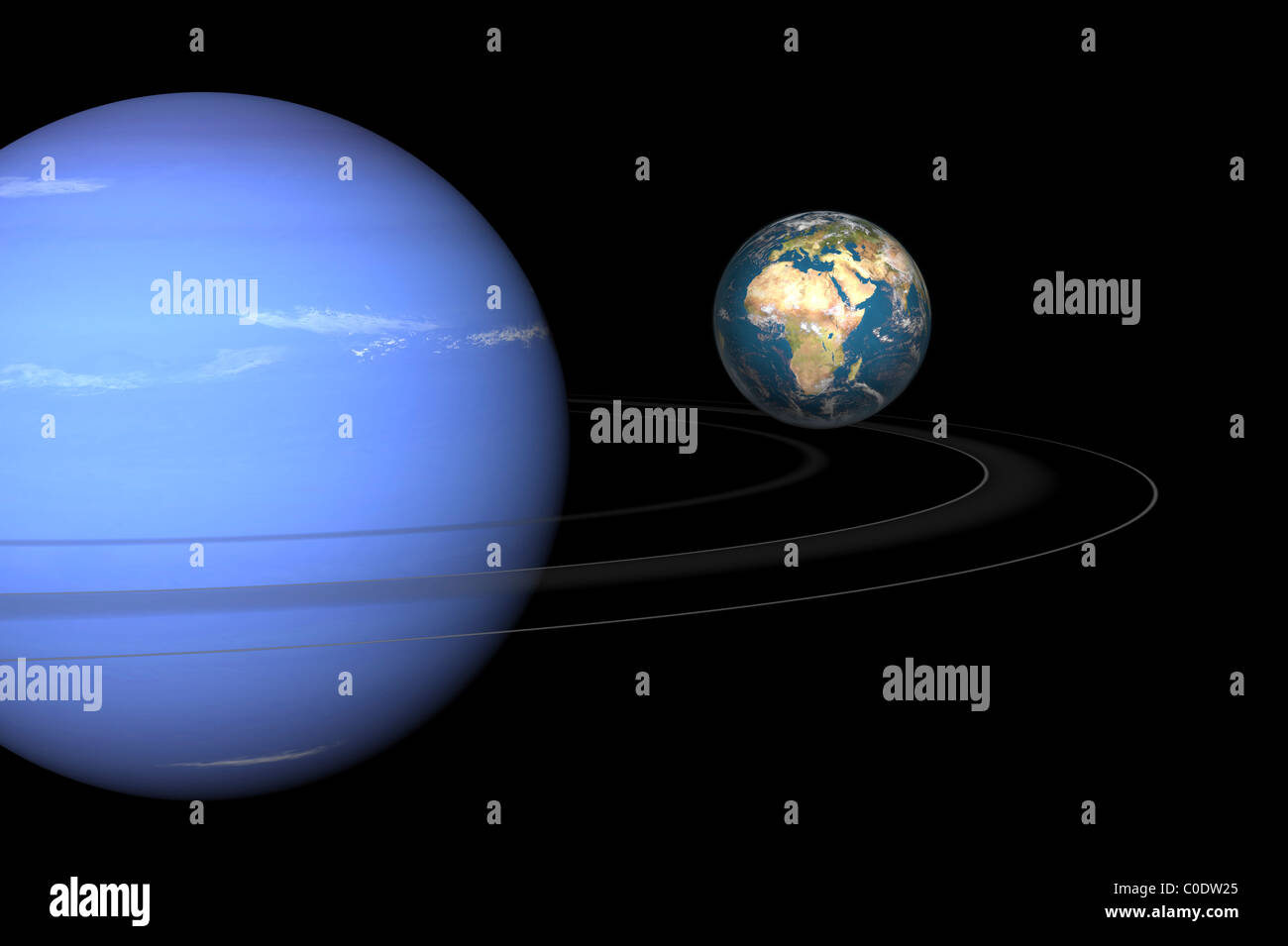 Künstler "Konzept des Neptun und der Erde. Stockfoto