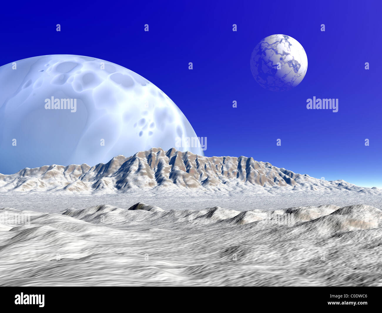 Künstlers Konzept einer fremden Planetensystems. Stockfoto