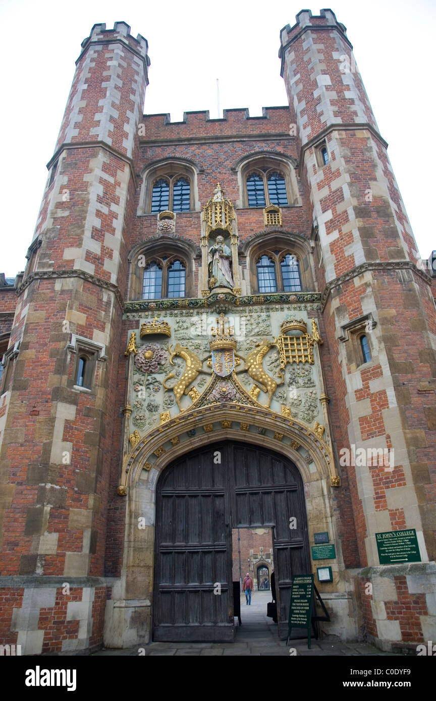 Tor der St. Johns College in Cambridge Stockfoto