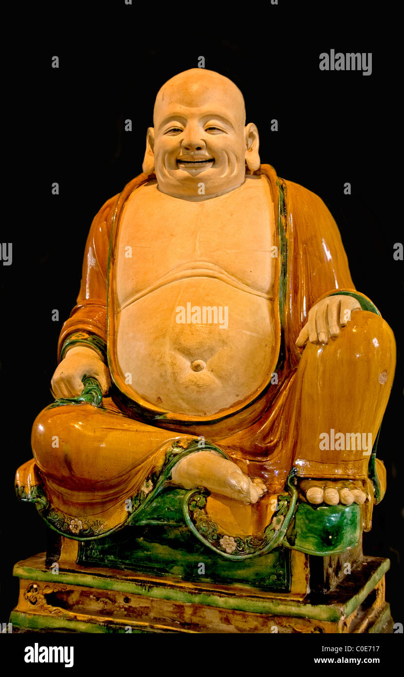 Buddah Fett lächelnd Mönch Inkarnation von Buddha Ming Dynastie Henan Provevince (Chenghua Ad 1486) chinesische China Stockfoto