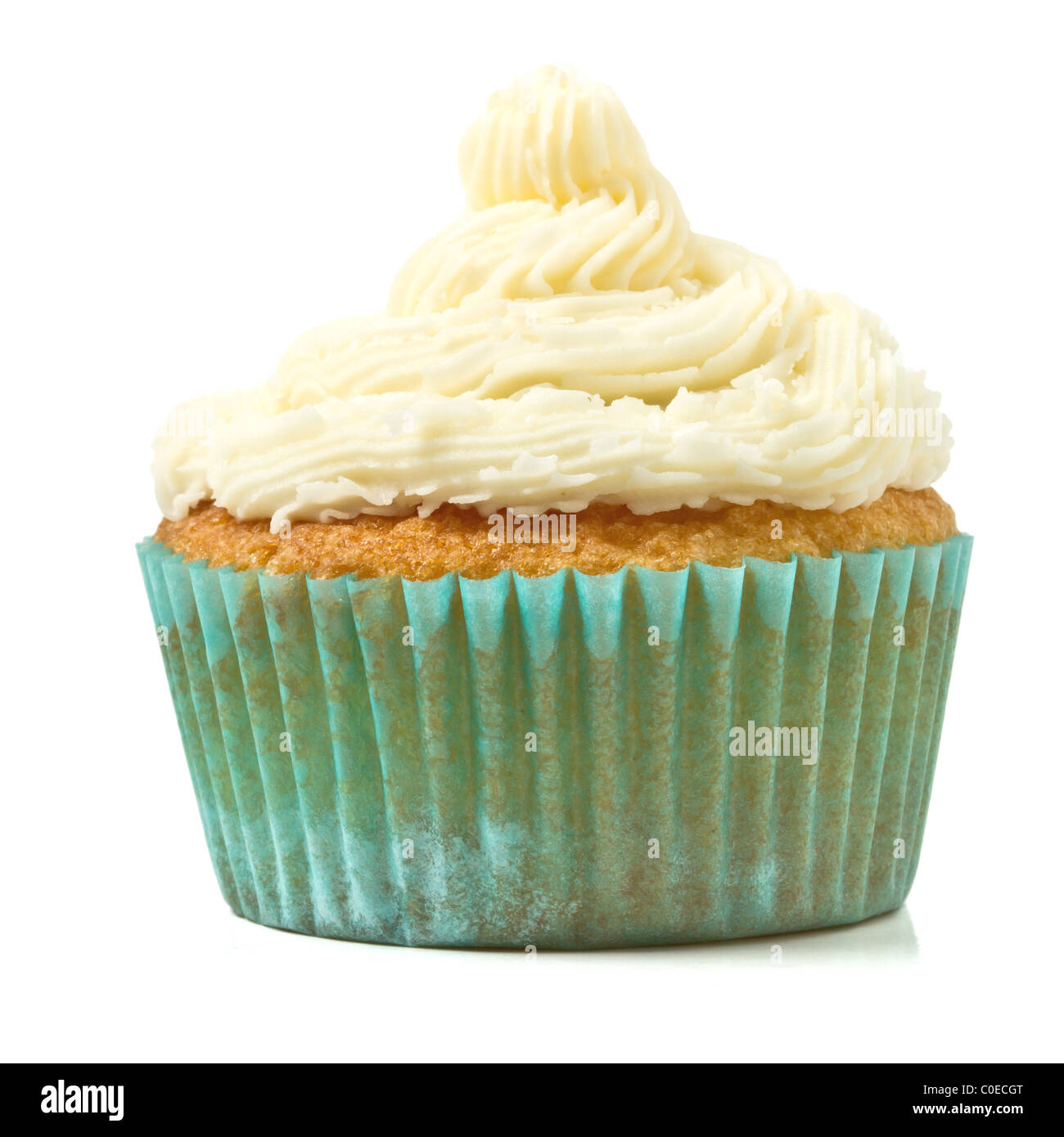 Kinder feiern hausgemachte Cup Cake isoliert auf weiss Stockfoto