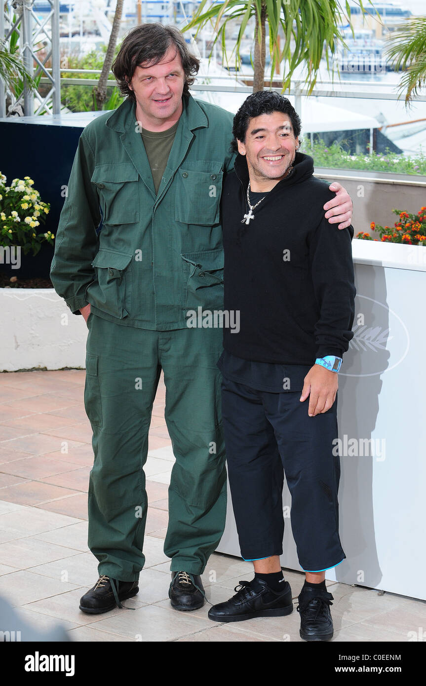 Diego Maradona und Emir Kusturica die 2008 Cannes Film Festival - Tag 7 "Maradona von Kusturica" - Fototermin Cannes, Frankreich - Stockfoto