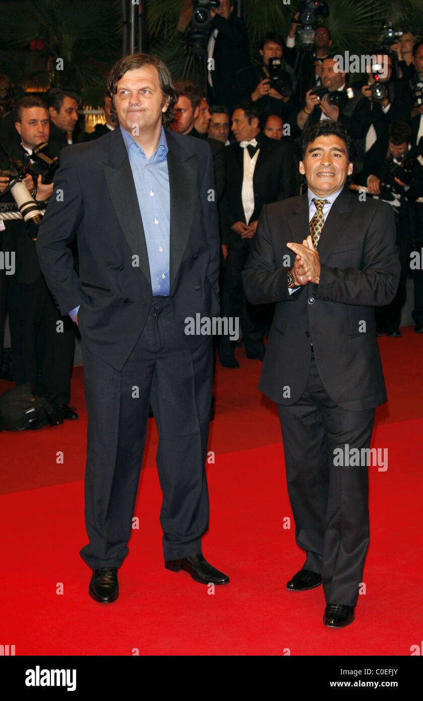 Emir Kusturica und Diego Maradona der 2008 Cannes Film-Festival - Tag 8 "Maradona" - Premiere Cannes, Frankreich - 21.05.08 Stockfoto