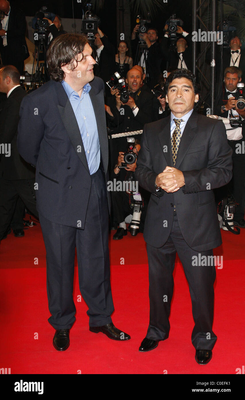 Emir Kusturica und Diego Maradona der 2008 Cannes Film-Festival - Tag 8 "Maradona" - Premiere Cannes, Frankreich - 21.05.08 Stockfoto