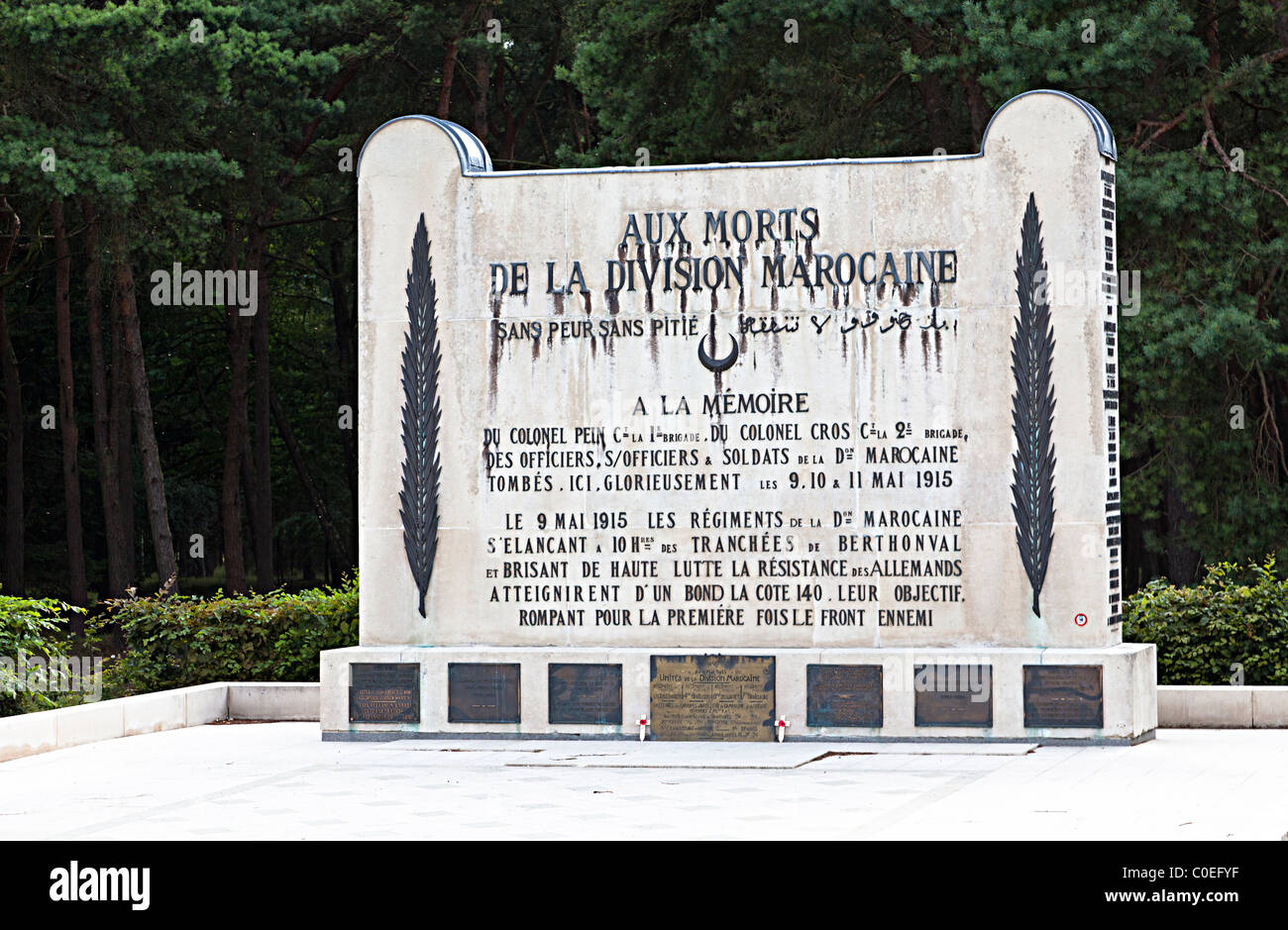 Denkmal für den marokkanischen Toten bei Vimy Ridge France Stockfoto