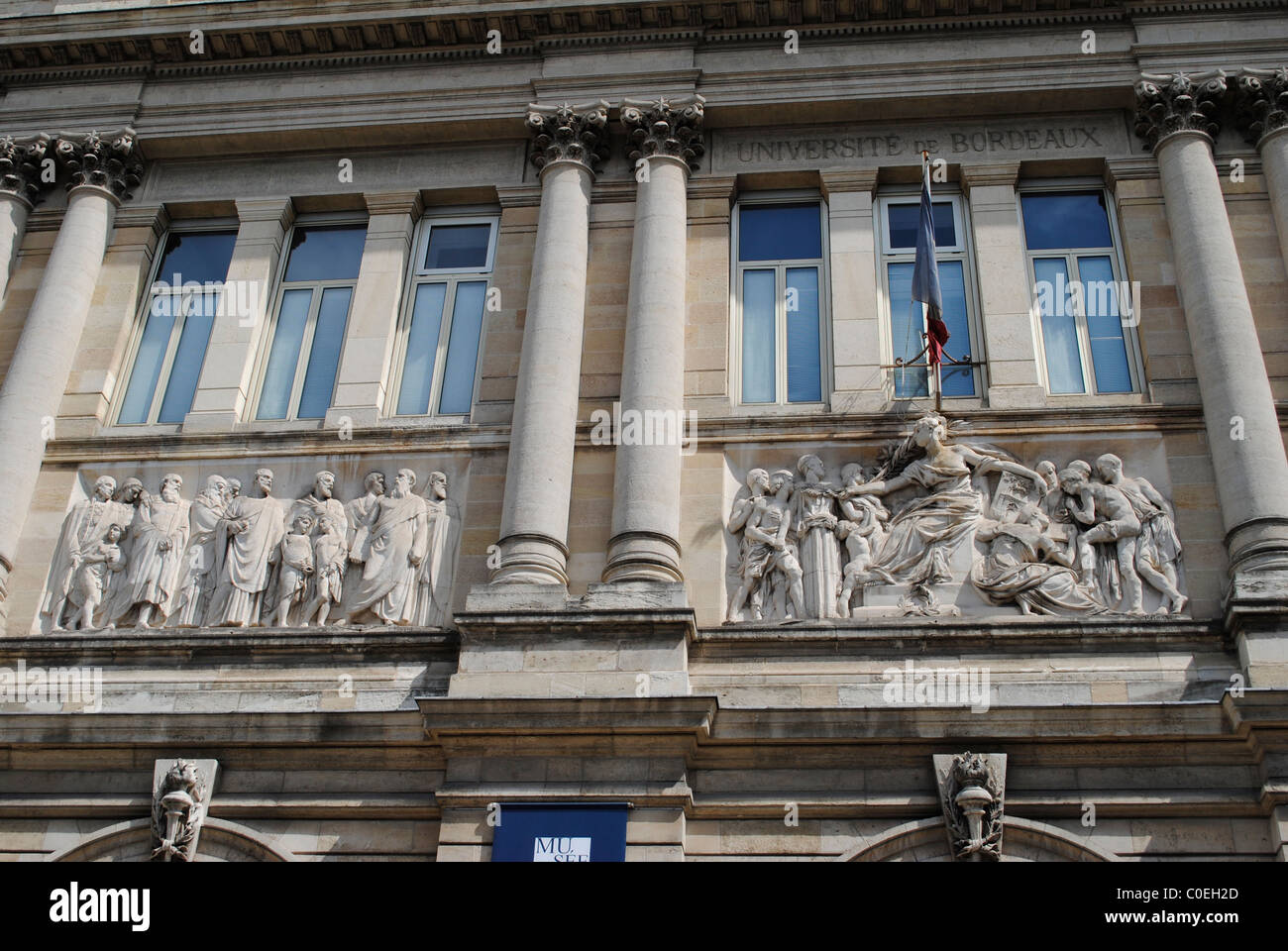 Eine Detailansicht der Universität von Bordeaux in Frankreich Stockfoto