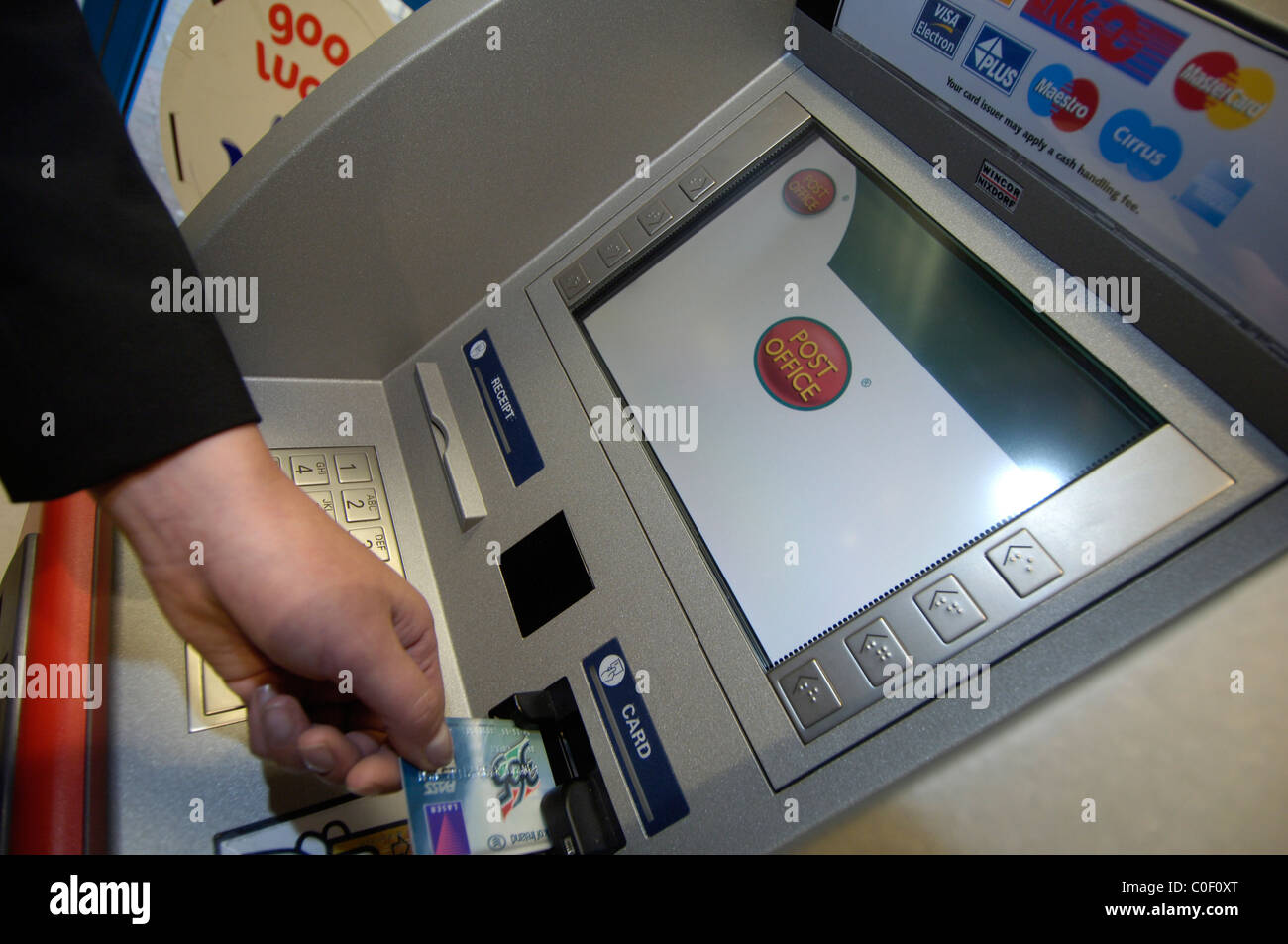 Postamt ATM Geldautomaten schematisch Stockfoto