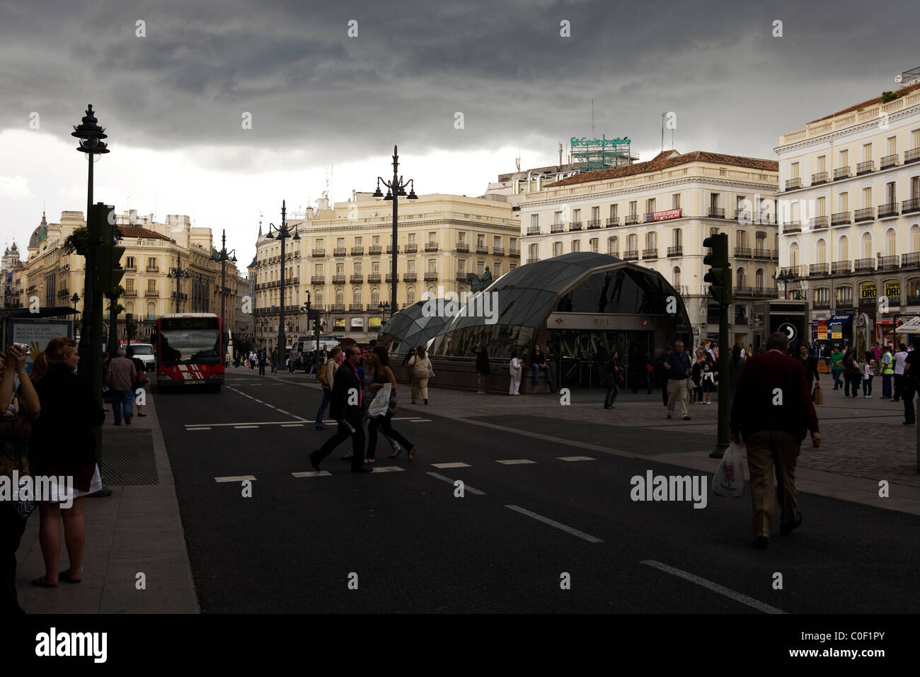 Madrid, Sol Metro Station, San Andrés de Teixido Galicien, La Coruna, Toledo, Madrid Türme. Städte in Spanien Stockfoto