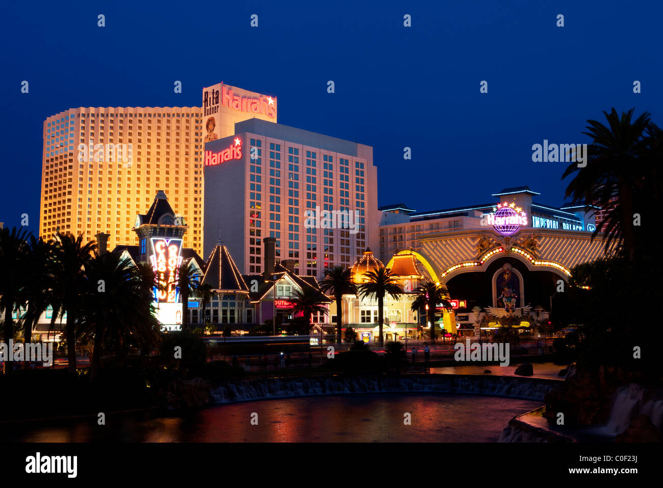 Harrah's Casino auf dem Las Vegas Strip gelegen. Stockfoto