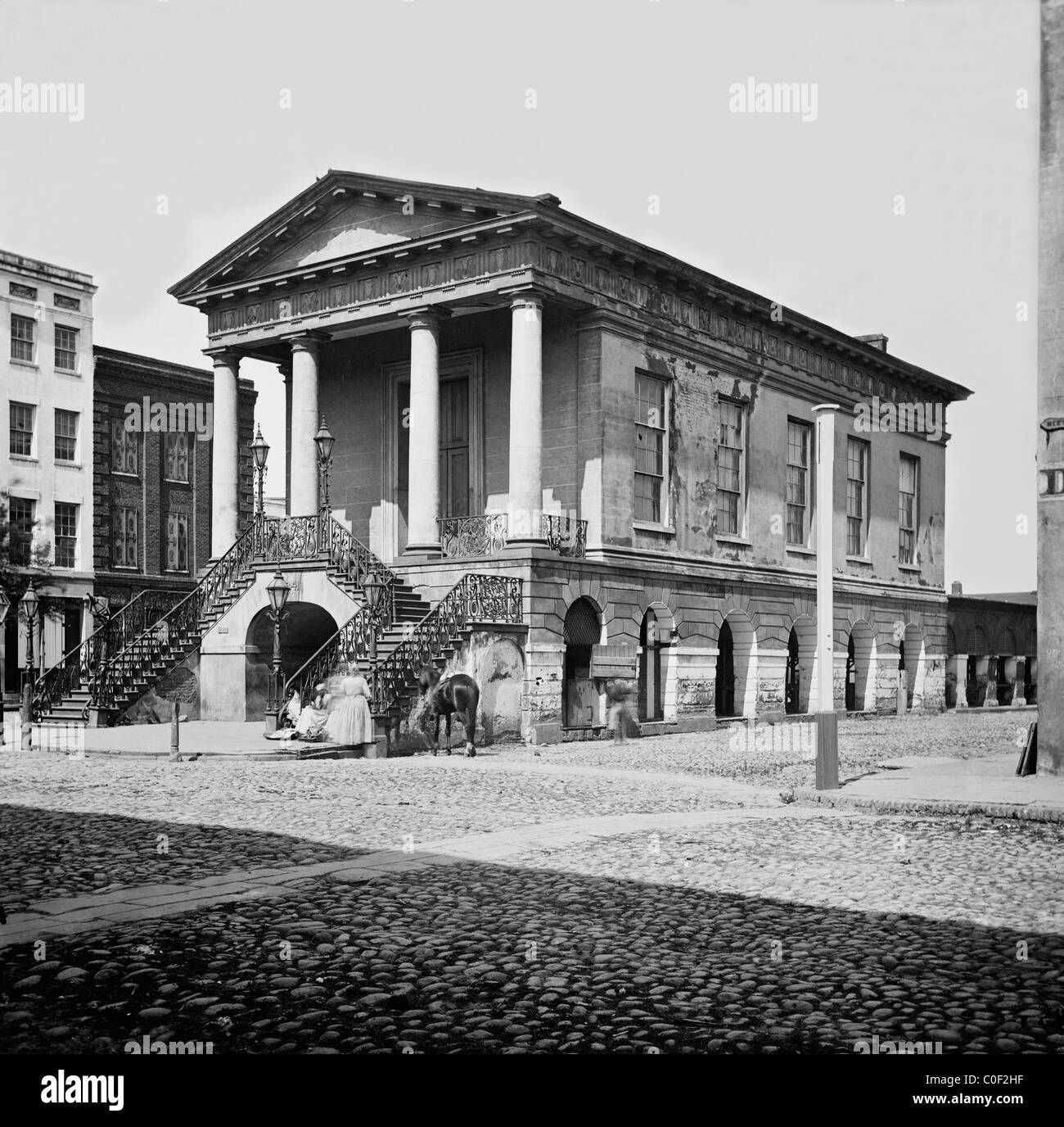 Charleston, South Carolina. Der alte Markt Haus (188 Meeting Street) um 1864 Stockfoto