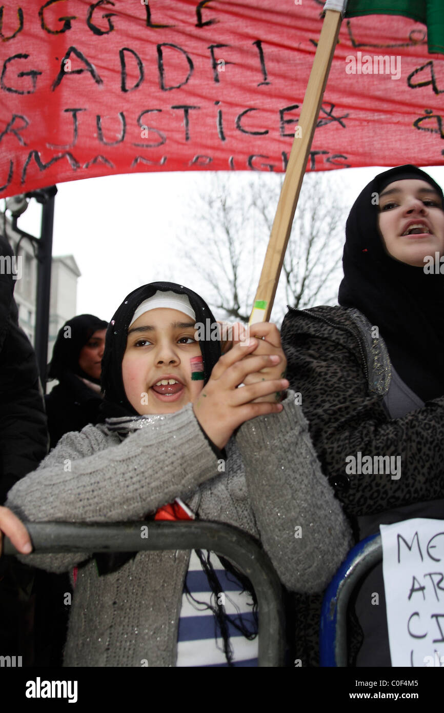 Demonstranten fordern Regimewechsel in Libyen Stockfoto