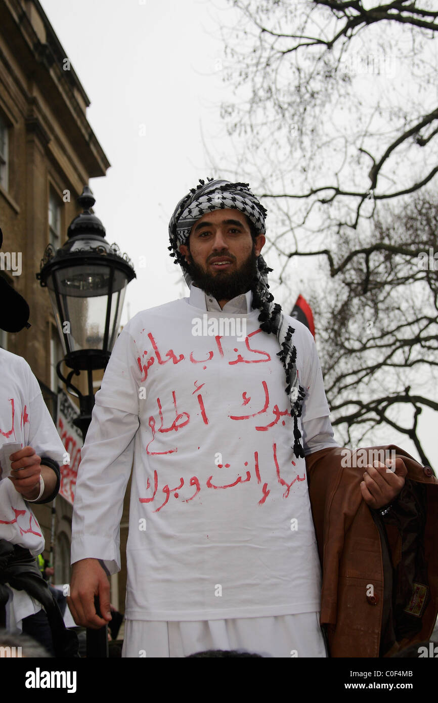 Anti-libysche Regime Demonstrant in Whitehall, London Stockfoto