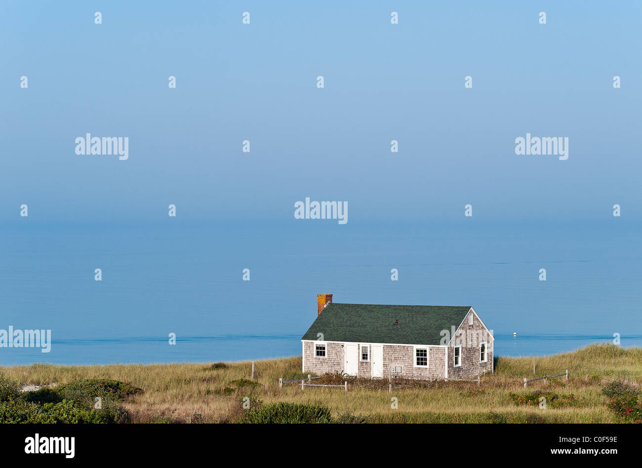 Strandhaus mit Blick auf den Ozean, Truro, Cape Cod, Massachusetts, USA Stockfoto