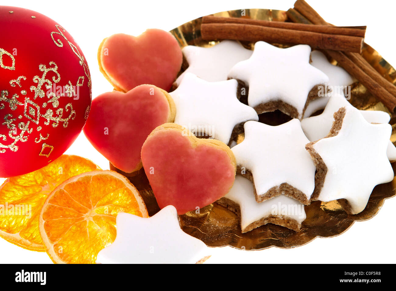 Stilleben, Zimt Weihnachtssterne Stockfoto