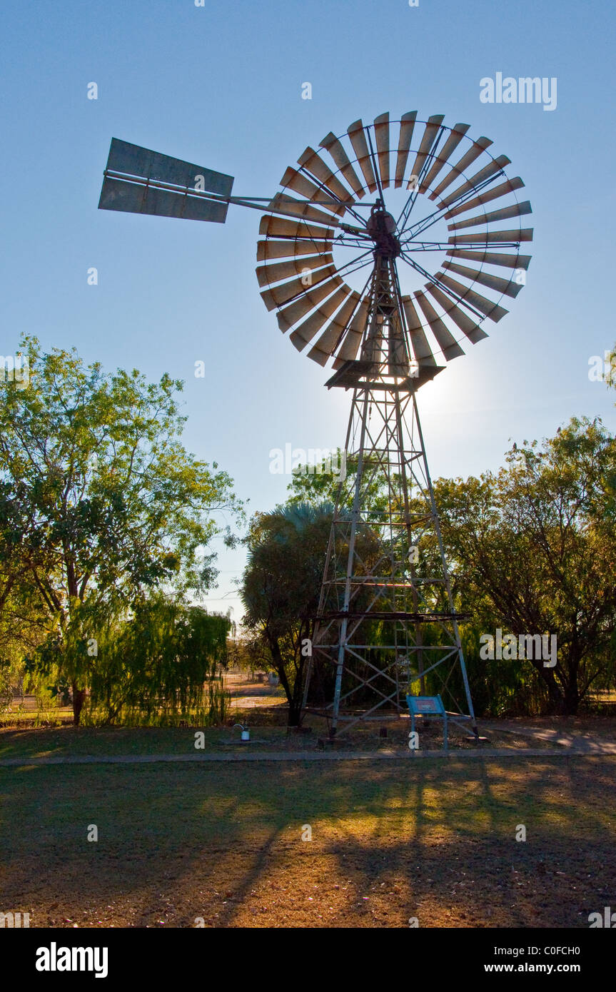 Windmühle in einer australischen Farm, Nordterritorium Stockfoto