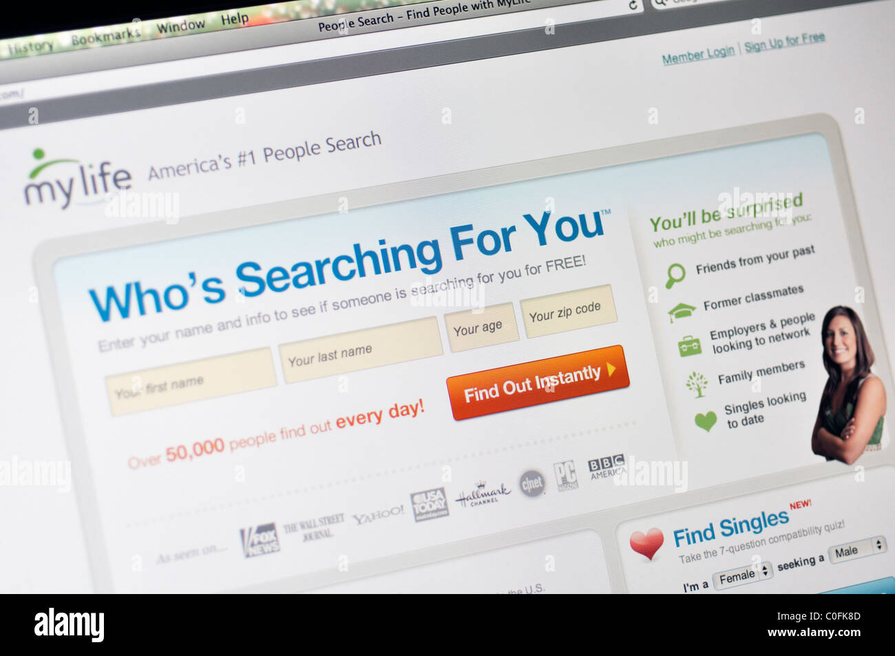 Mein Leben social-networking-website Stockfoto